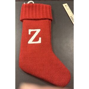 Wondershop Monogram Christmas‎ Stocking Initial Letter Z Red Knit Target 17" NEW